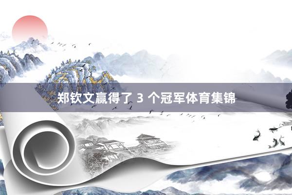 郑钦文赢得了 3 个冠军体育集锦