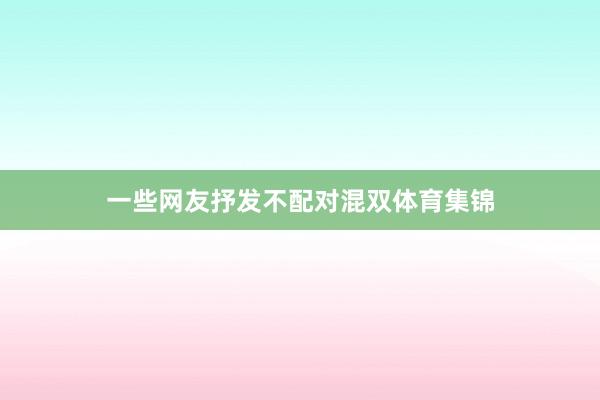 一些网友抒发不配对混双体育集锦