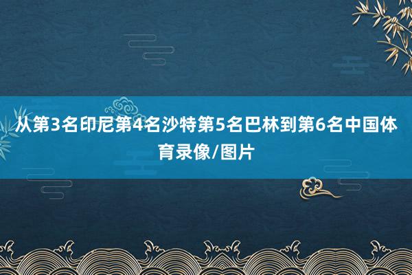 从第3名印尼第4名沙特第5名巴林到第6名中国体育录像/图片