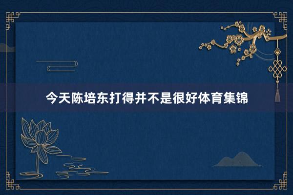 今天陈培东打得并不是很好体育集锦
