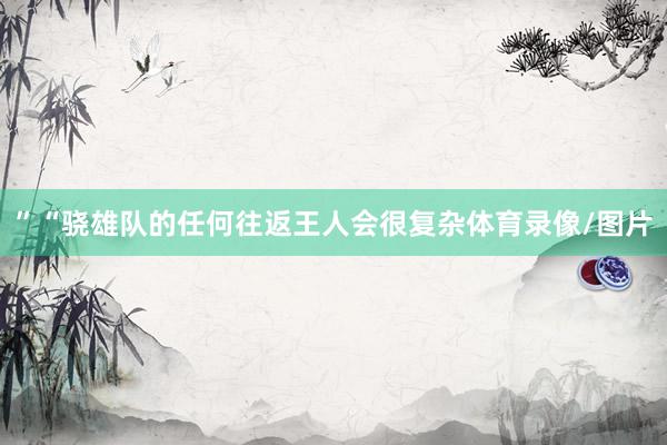 ”“骁雄队的任何往返王人会很复杂体育录像/图片