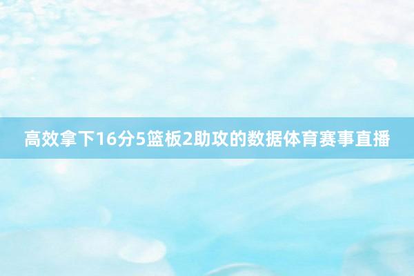 高效拿下16分5篮板2助攻的数据体育赛事直播