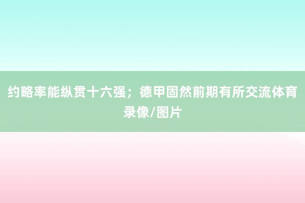 约略率能纵贯十六强；德甲固然前期有所交流体育录像/图片