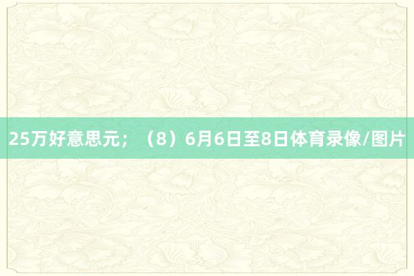 25万好意思元；　　（8）6月6日至8日体育录像/图片