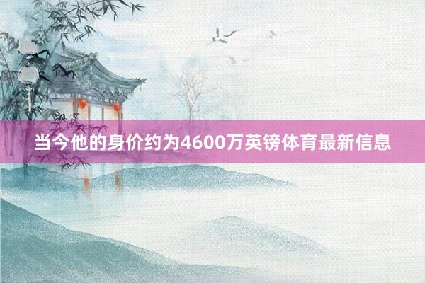 当今他的身价约为4600万英镑体育最新信息