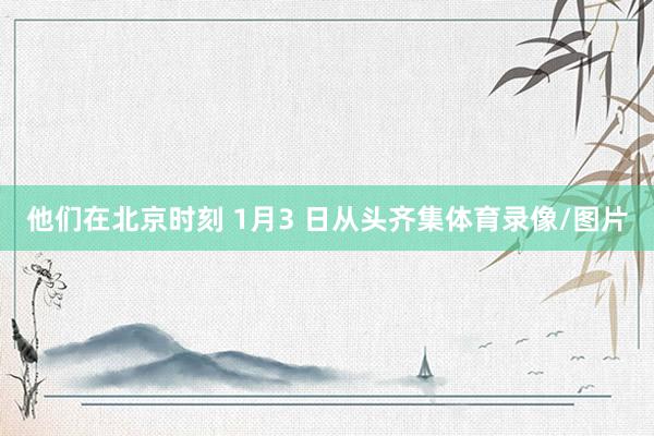 他们在北京时刻 1月3 日从头齐集体育录像/图片