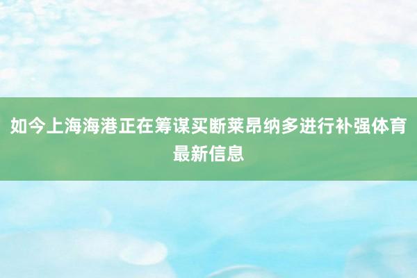 如今上海海港正在筹谋买断莱昂纳多进行补强体育最新信息