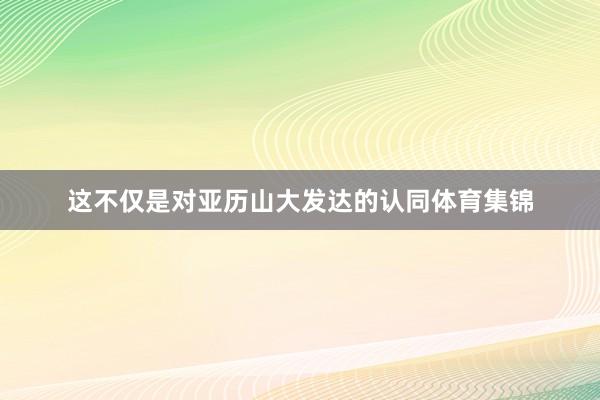 这不仅是对亚历山大发达的认同体育集锦