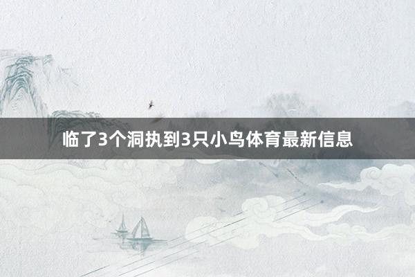 临了3个洞执到3只小鸟体育最新信息