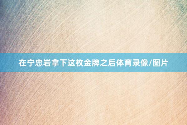 在宁忠岩拿下这枚金牌之后体育录像/图片
