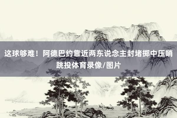这球够难！阿德巴约靠近两东说念主封堵掷中压哨跳投体育录像/图片