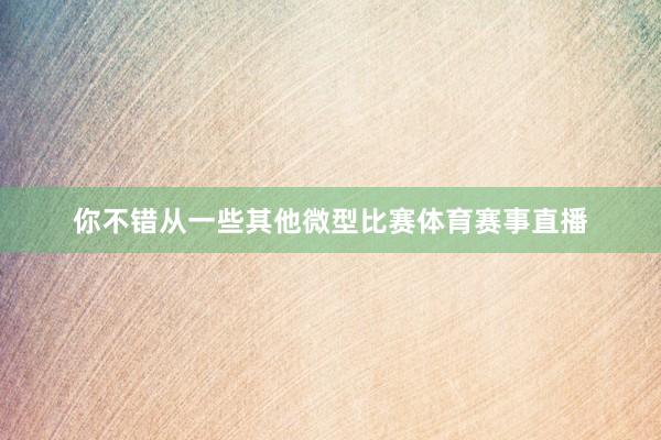 你不错从一些其他微型比赛体育赛事直播