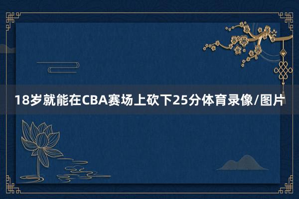 18岁就能在CBA赛场上砍下25分体育录像/图片