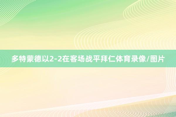 多特蒙德以2-2在客场战平拜仁体育录像/图片