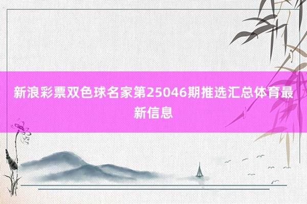 新浪彩票双色球名家第25046期推选汇总体育最新信息
