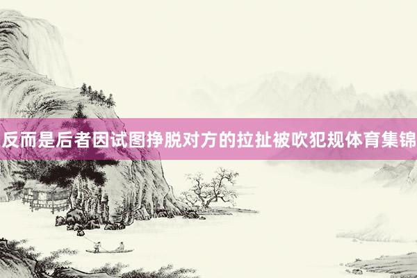 反而是后者因试图挣脱对方的拉扯被吹犯规体育集锦