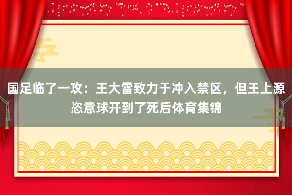 国足临了一攻：王大雷致力于冲入禁区，但王上源恣意球开到了死后体育集锦