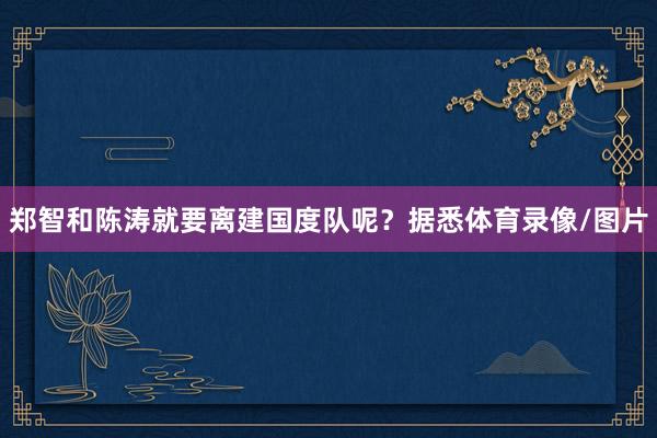 郑智和陈涛就要离建国度队呢？据悉体育录像/图片