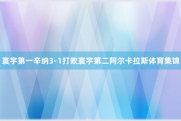寰宇第一辛纳3-1打败寰宇第二阿尔卡拉斯体育集锦