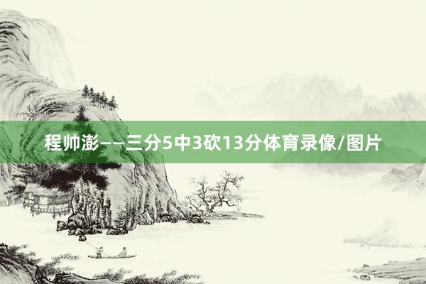 程帅澎——三分5中3砍13分体育录像/图片