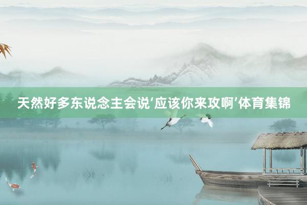天然好多东说念主会说‘应该你来攻啊’体育集锦