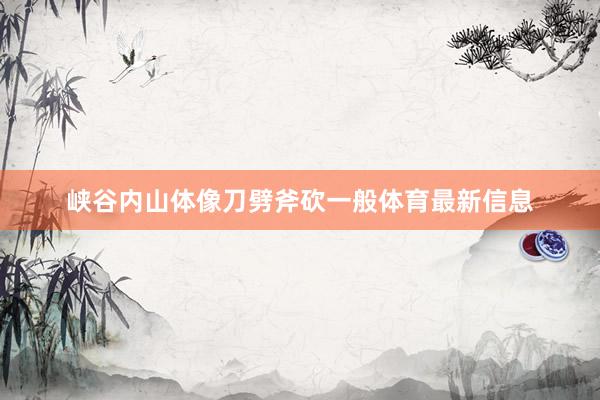 峡谷内山体像刀劈斧砍一般体育最新信息