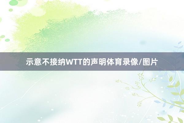 示意不接纳WTT的声明体育录像/图片