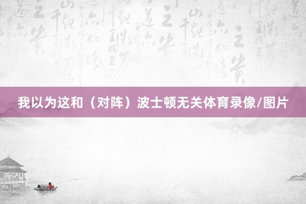 我以为这和（对阵）波士顿无关体育录像/图片